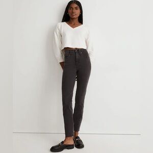 Madewell Women's Black High-Waisted Jeans Raw Hem size 24